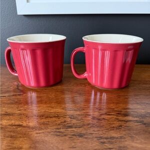 Burgundy Ceramic Stoneware Mugs - Set of 2